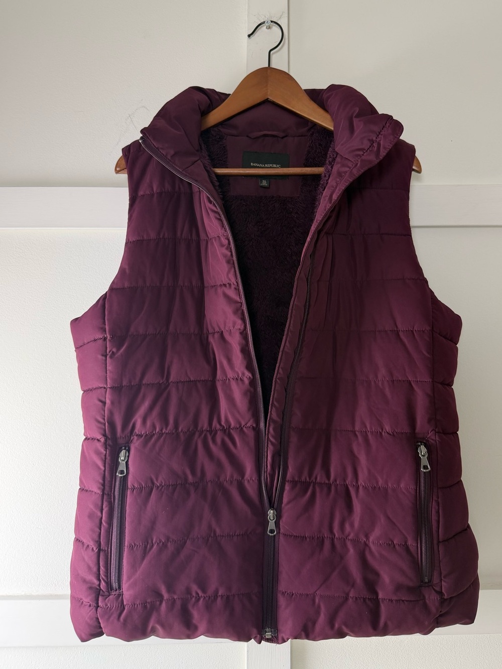 Banana Republic Plum Quilted Sleeveless Puffer Vest XL